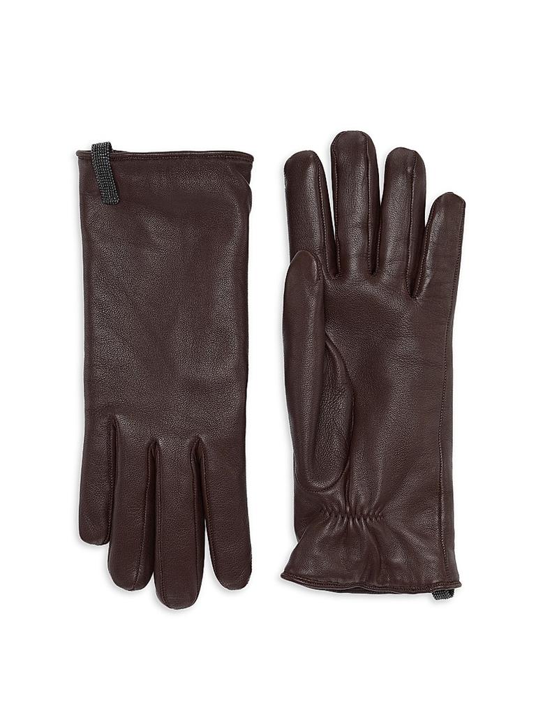 Brunello Cucinelli Nappa Leather Gloves with Monili