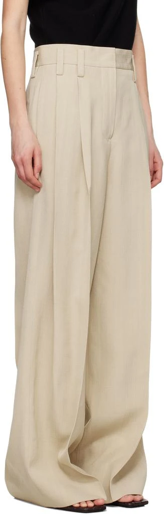 Jil Sander Beige Voluminous Pleated Trousers 2