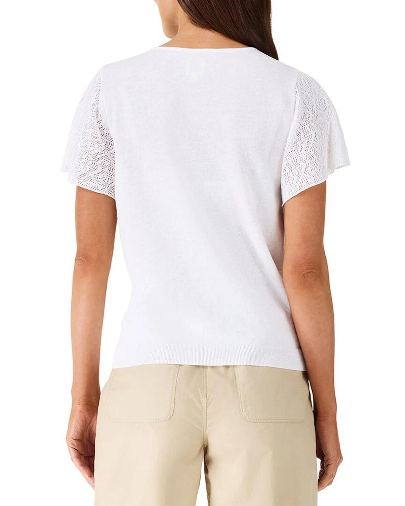 NIC+ZOE NIC+ZOE Pointelle Sleeve Linen-Blend Sweater 2
