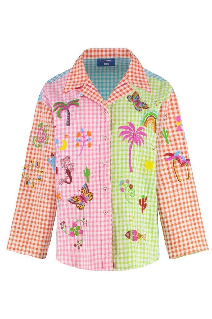 Susanna Blu Susanna Blu Gardenia Checked Cotton Shirt 1