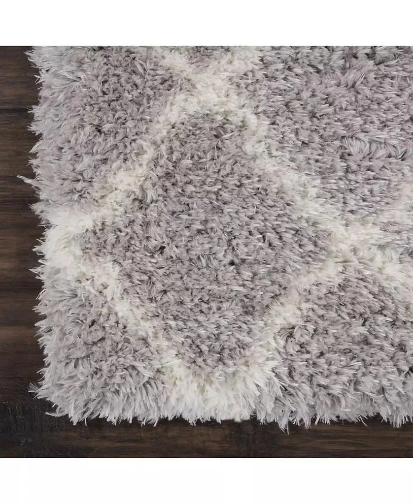 Nourison Luxe Shag LXS02 Gray and Ivory 8'2" x 10' Area Rug 3