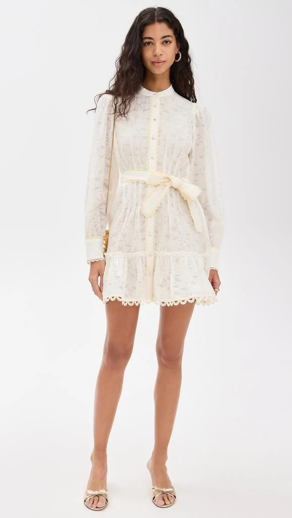Hemant and Nandita Short Dress with Handcrafted Button and Tie Belt 4