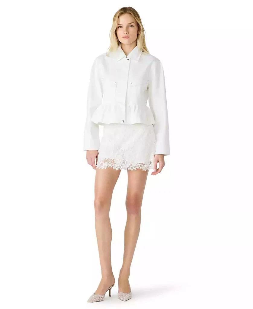 Steve Madden Women
s Sloan Collared Zipper Jacket