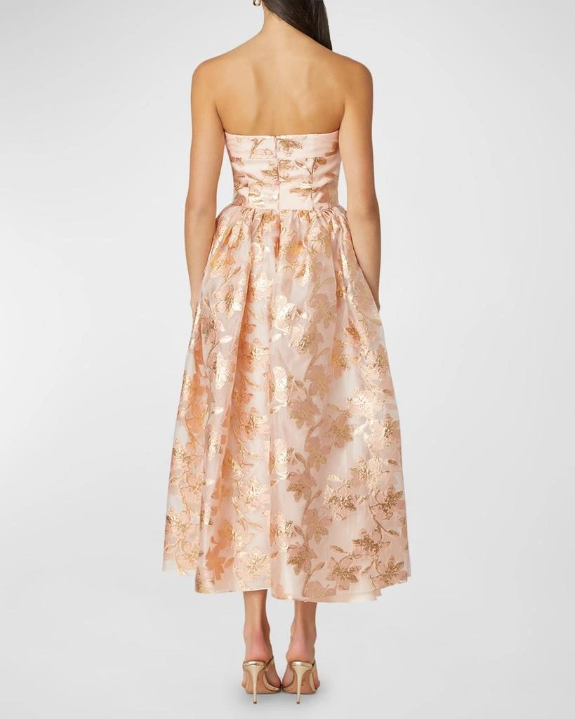 Shoshanna Strapless Floral Jacquard Midi Dress 2