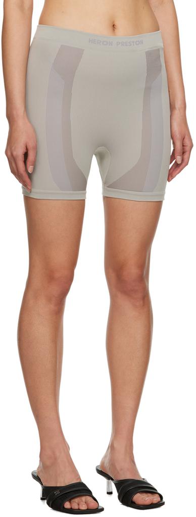 Heron Preston Gray 3D Ribbing Shorts