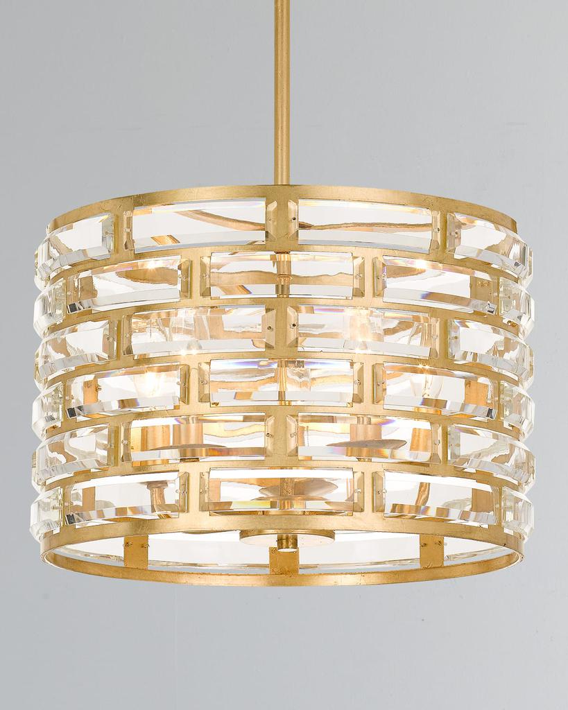 Crystorama Meridian 5-Light Antiqued Gold Chandelier