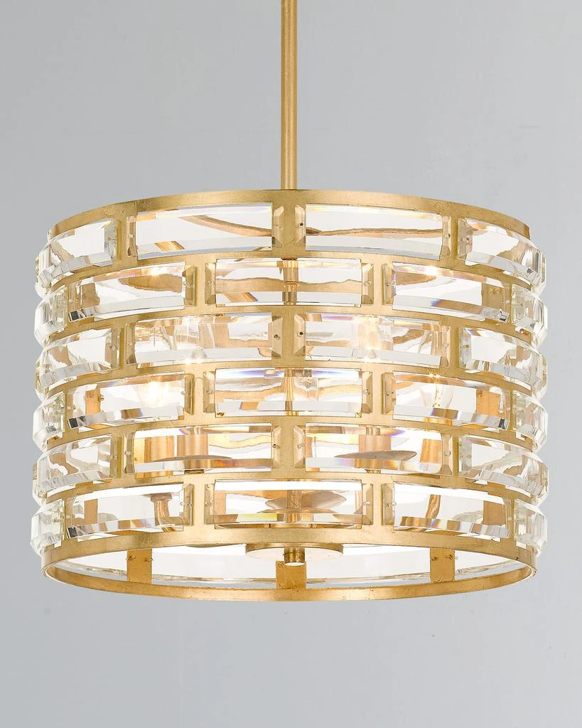 Crystorama Meridian 5-Light Antiqued Gold Chandelier 1