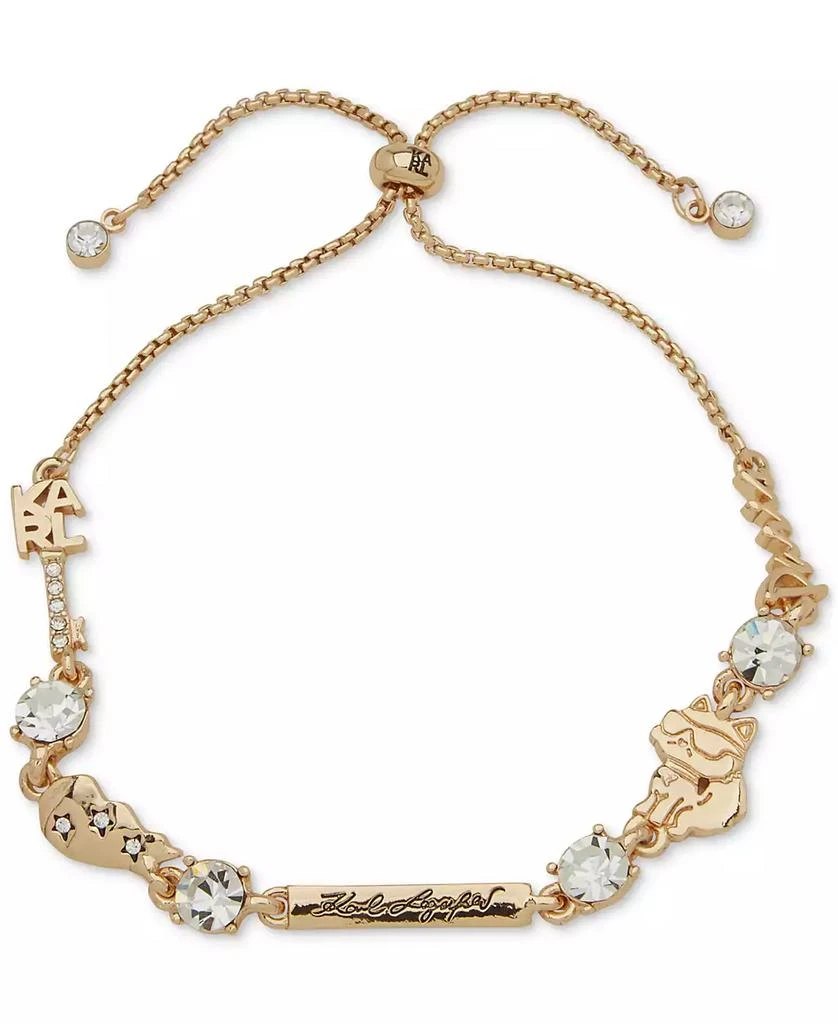 Karl Lagerfeld Paris Crystal Logo Slider Bracelet