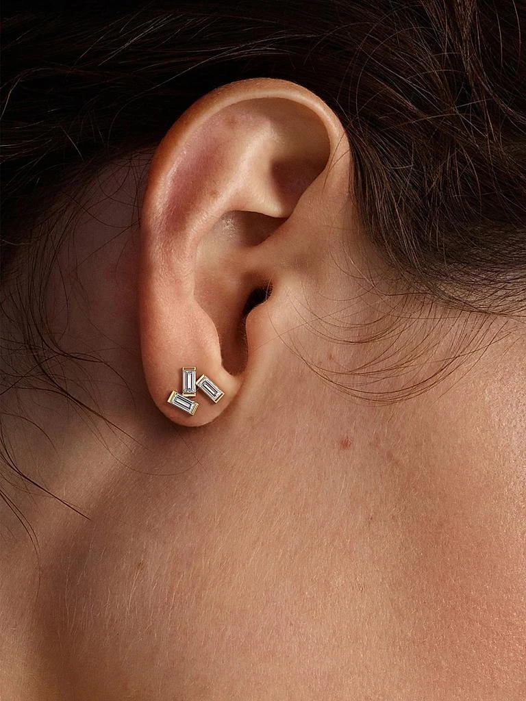 VRAI Baguette Cluster 14K Yellow Gold & 0.60 TCW Lab-Grown Diamond Stud Earrings 2
