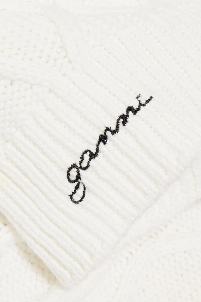 Ganni Tie-back cable-knit cotton sweater 4