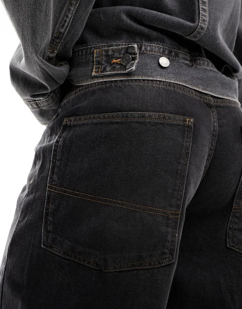 COLLUSION COLLUSION X003 wide leg jeans in washed black - BLACK 2