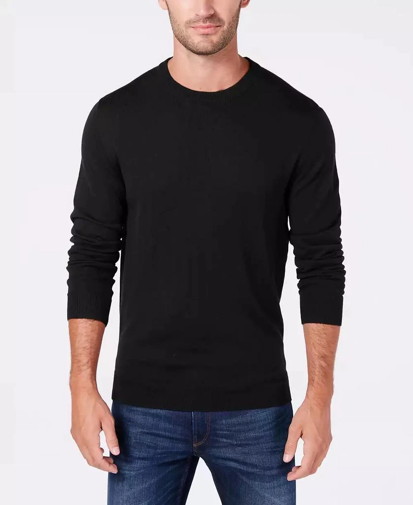 Club Room Men
s Solid Crew Neck Merino Wool Blend Sweater, Created for Macy
s