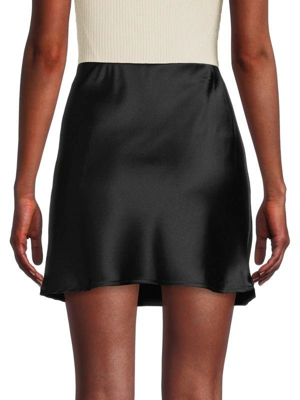 Renee C. Solid Satin Mini Skirt 2