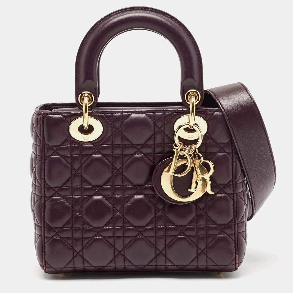 Dior Dior Purple Cannage Leather Small Lady Dior My ABCDior Bag 1