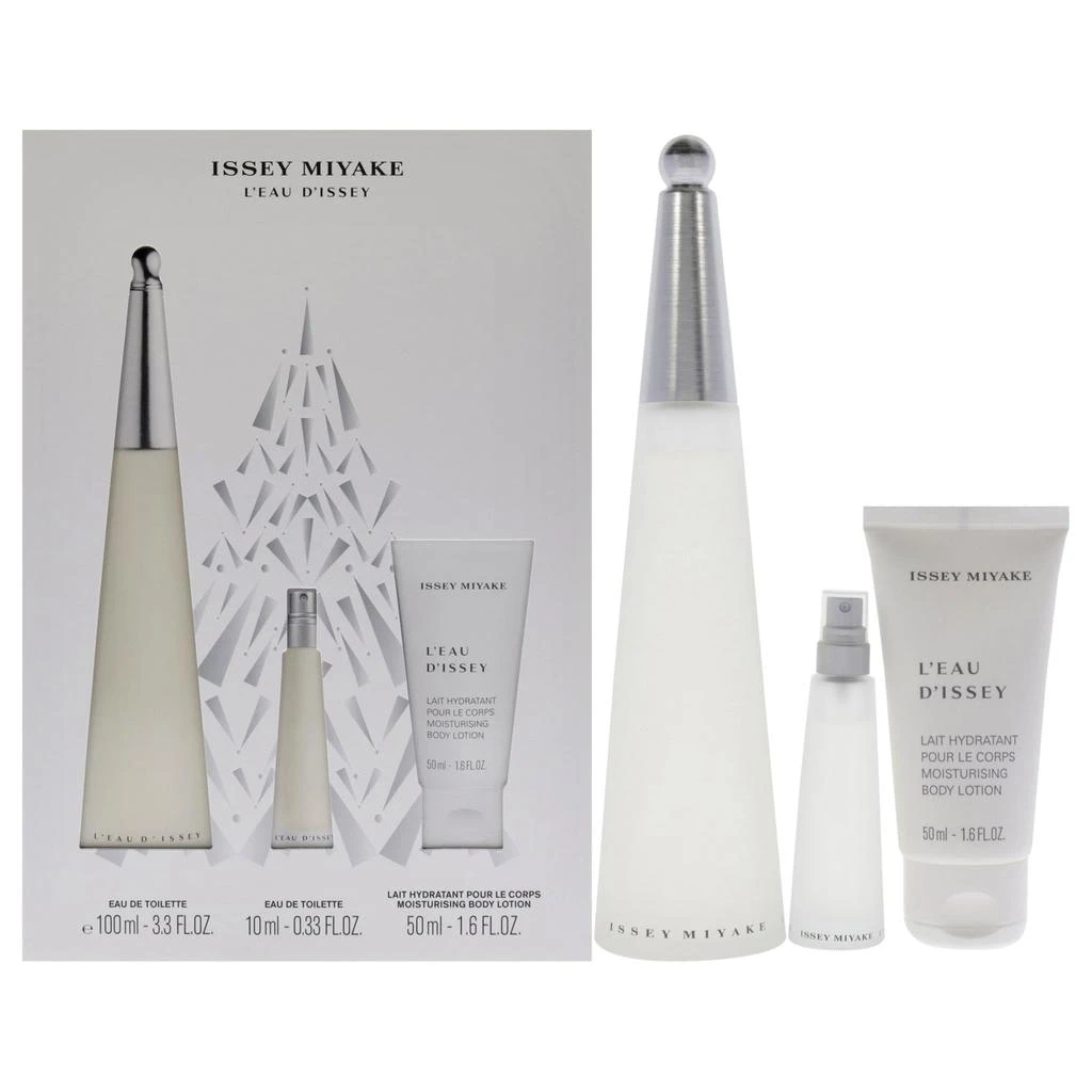 Issey Miyake Leau Dissey by  for Women - 3 Pc Gift Set 3.3oz EDT Spray, 0.33oz EDT Spray, 1.6oz Body L 1