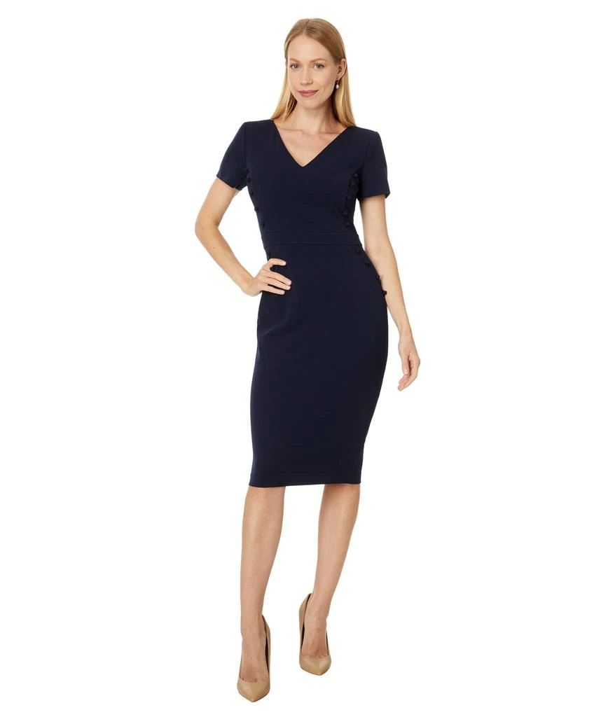 Calvin Klein Scuba Crepe Button Detail Sheath 1