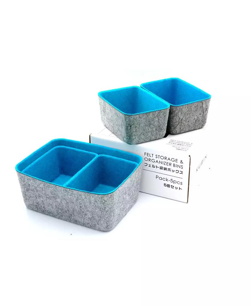 Welaxy Felt 5 Piece Drawer Organizer Bin Set