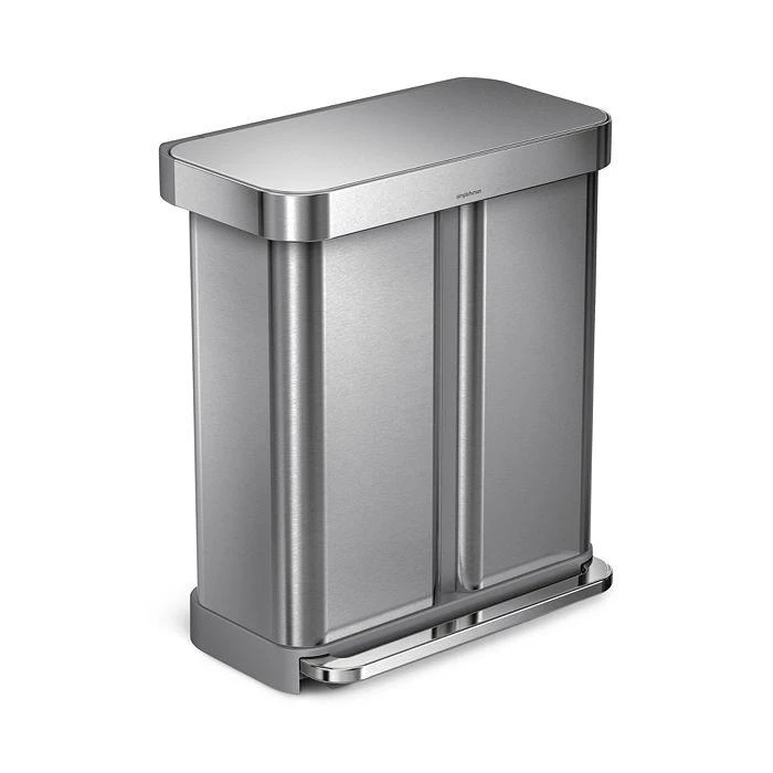 simplehuman 58 Liter Recycling Kitchen Trash Can with Liner Pocket 1