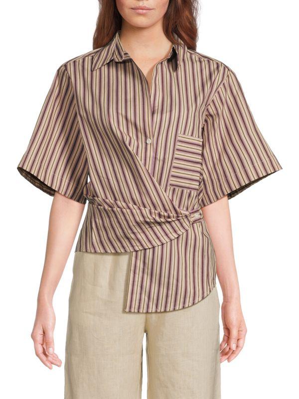 Hevron Ivy Stripe Wrap Shirt