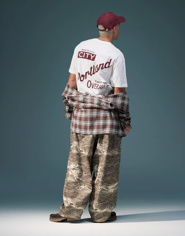 ASOS ASOS DESIGN oversized baggy camo print trousers 3
