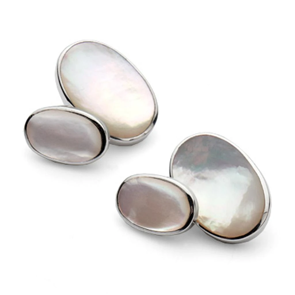 Aspinal of London The oval silver cufflinks 2