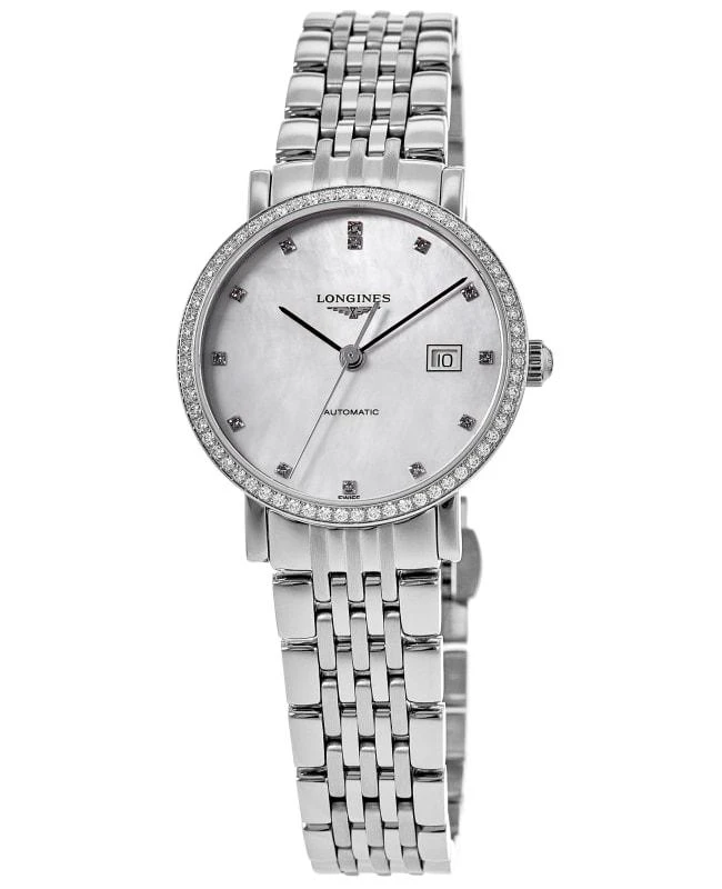 Longines Longines Elegant Automatic Mother of Pearl Dial Diamond Stainless Steel Women's Watch L4.310.0.87.6 1