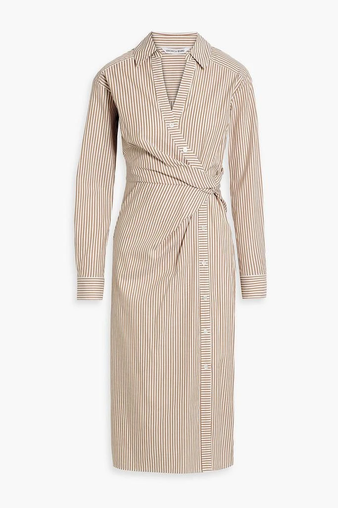 white christmas dresses Navy Stripe Joselene Poplin Wrap Dress main image 1
