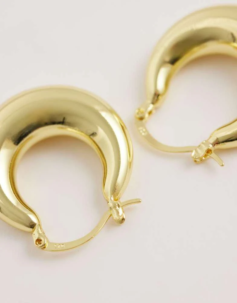 Kaiia Kaiia exclusive 18k gold plated stainless steel 3 pack chunky hoop earrings in gold 4