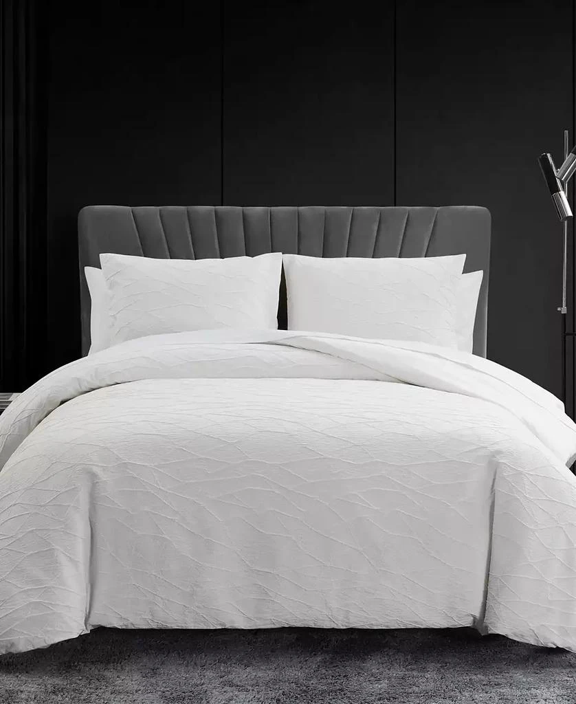Vera Wang Abstract Crinkle 3-Pc. Duvet Cover Set 1
