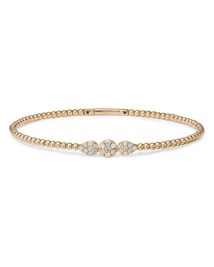 Bloomingdale
s Diamond Triple Cluster Bead Bangle Bracelet in 14K Yellow Gold, 0.40 tcw
