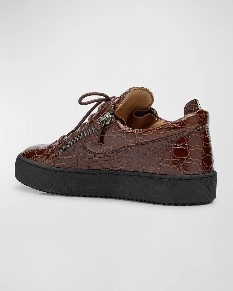 Giuseppe Zanotti Men's Morpheus Croco Dual-Zip Sneakers 3