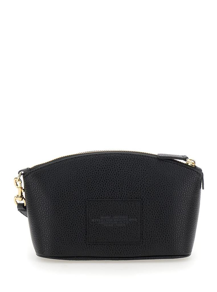 Marc Jacobs 'The Beauty Bag' Black Clutch Bag With Logo Print On The Front In Leather Woman