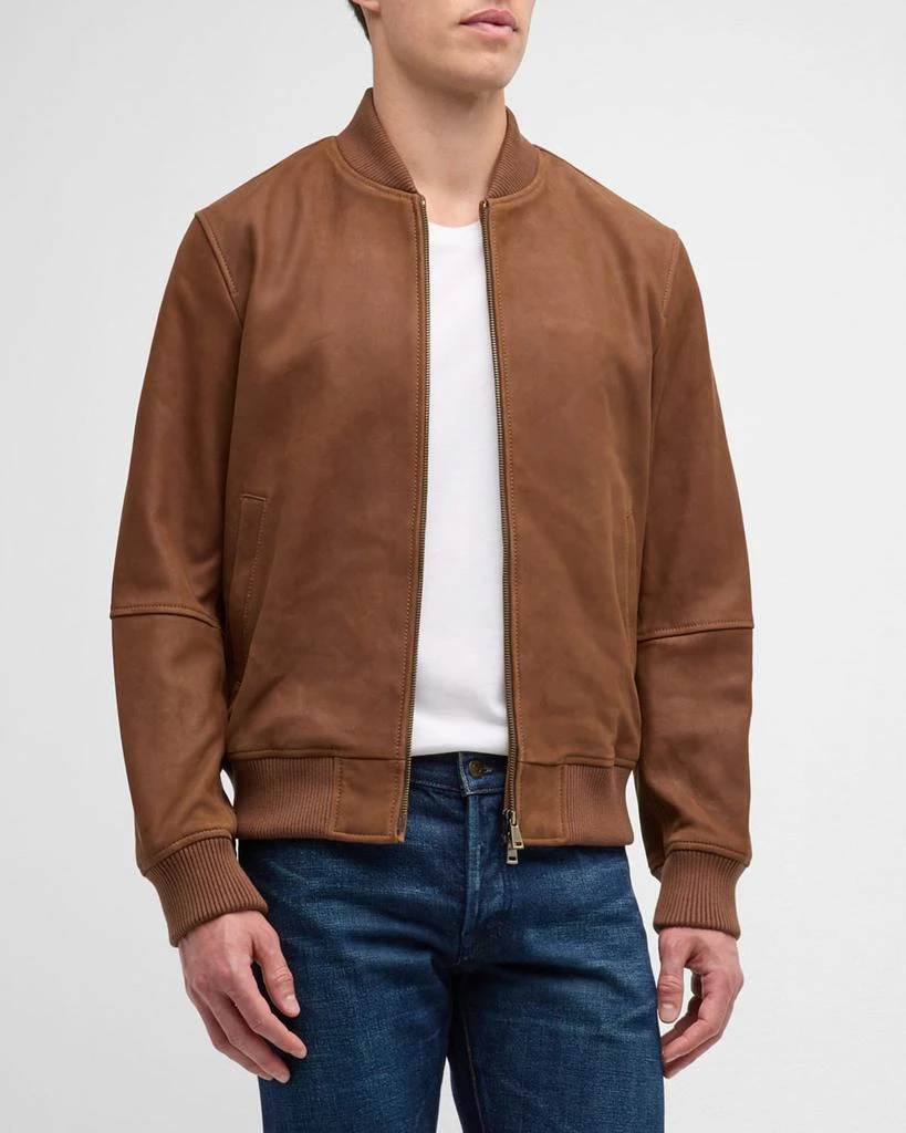 Neiman Marcus Men's Classic Leather Bomber Jacket 4