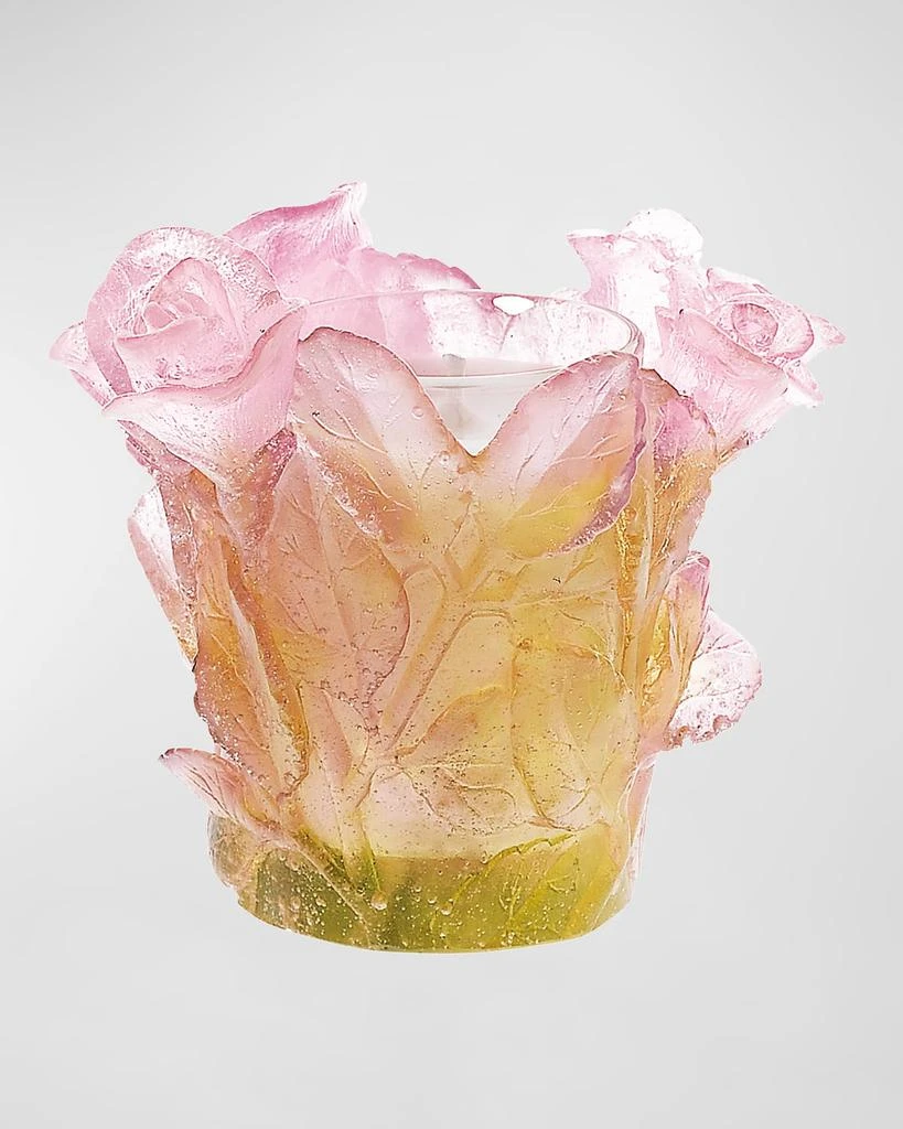 Daum Rose Candleholder in Pink 1