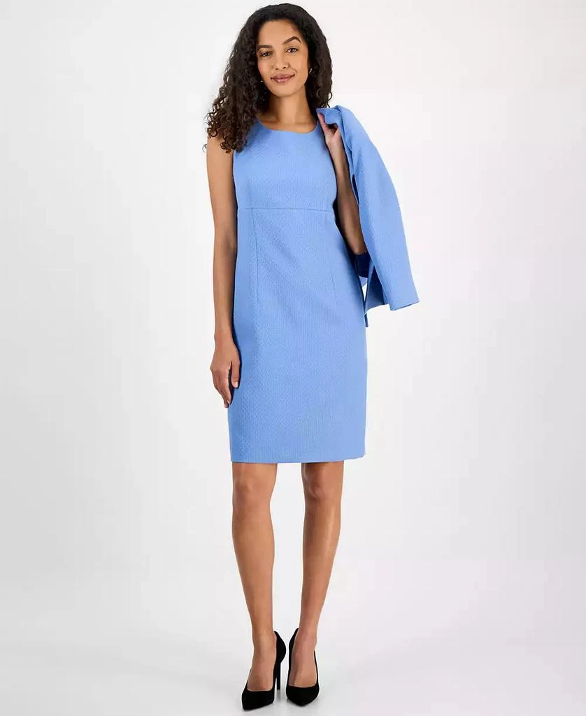Le Suit Women
s Cropped Open-Front Jacket 
Empire-Seamed Sheath Dress 3