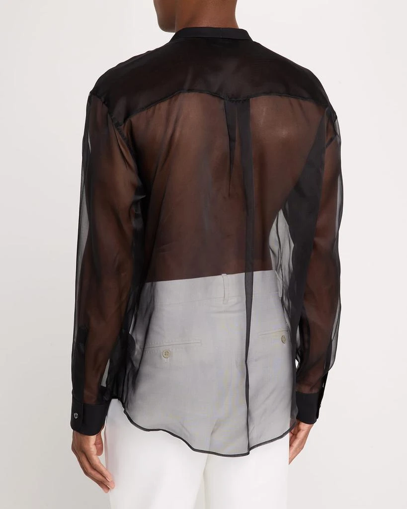 DSQUARED2 Men's Bow Tie Drop-Shoulder Sheer Silk Shirt 3