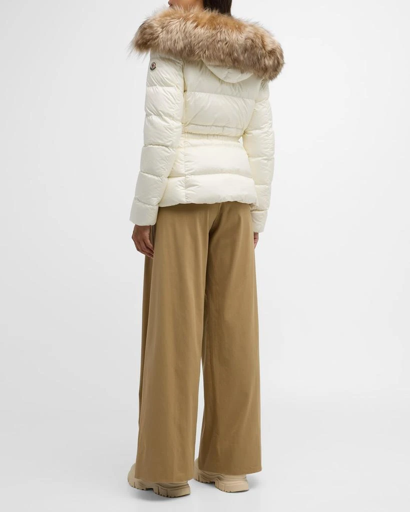 Moncler Boed Short Puffer Jacket with Shearling Hood Trim 5