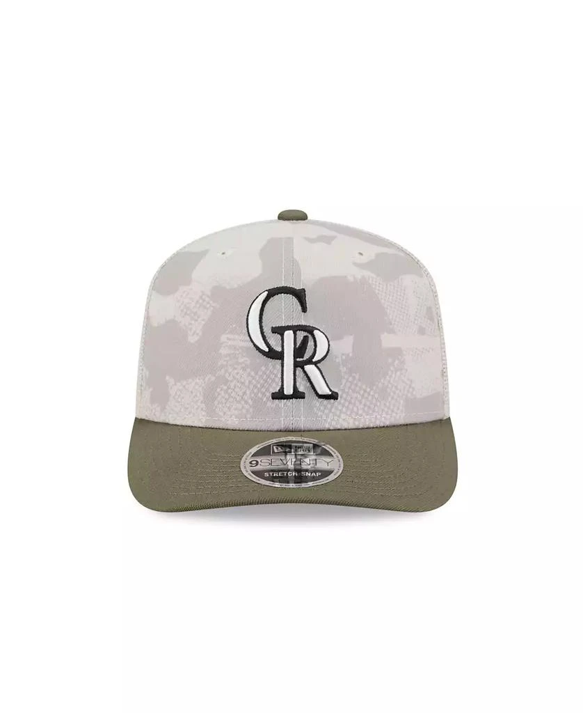 New Era Men's Light Beige/Olive Colorado Rockies 2025 Armed Forces Day 9SEVENTY Adjustable Hat 3