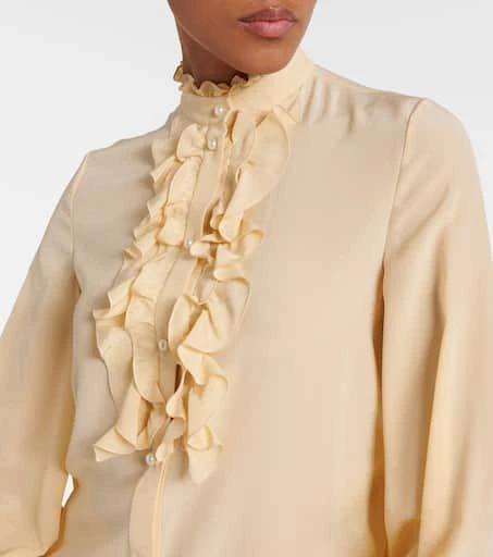 Valentino Ruffled silk crêpe de chine blouse 4