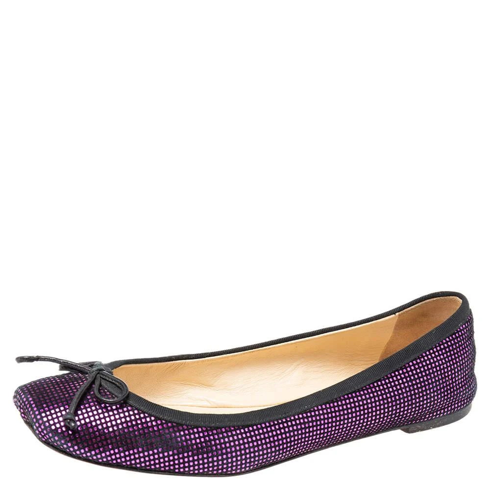Christian Louboutin Christian Louboutin Purple/Black Suede Rosella Ballet Flats Size 37 1
