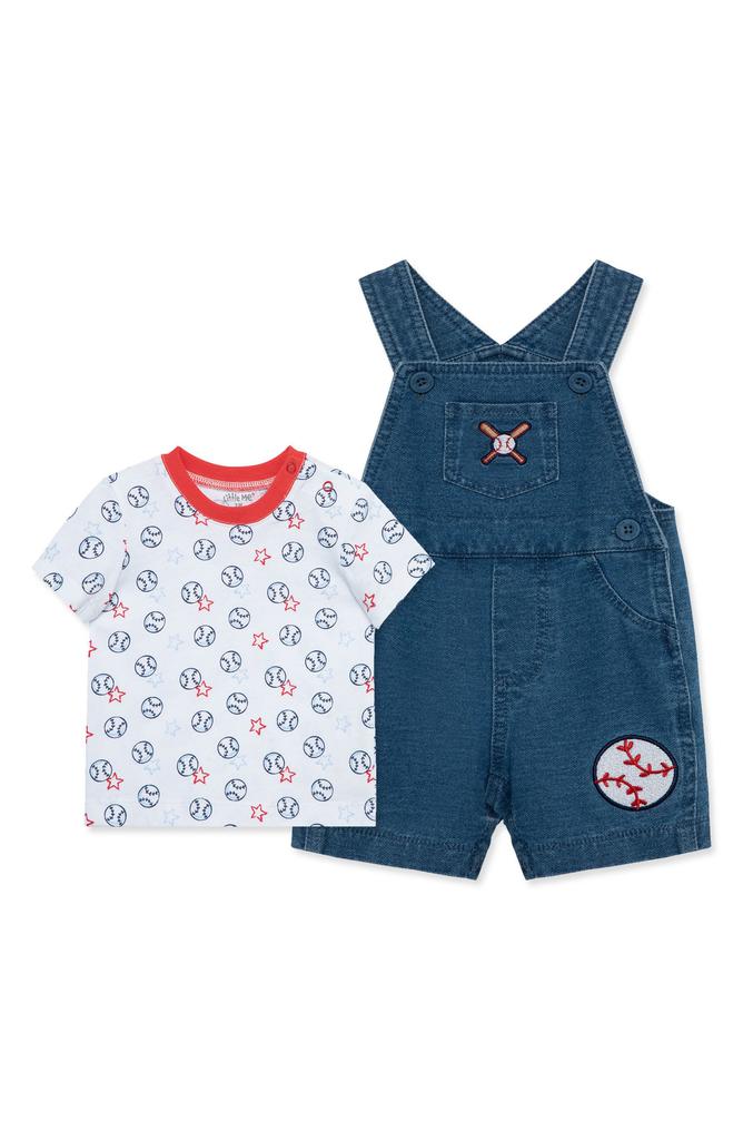 Little Me Baseball T-Shirt & Shortalls Set