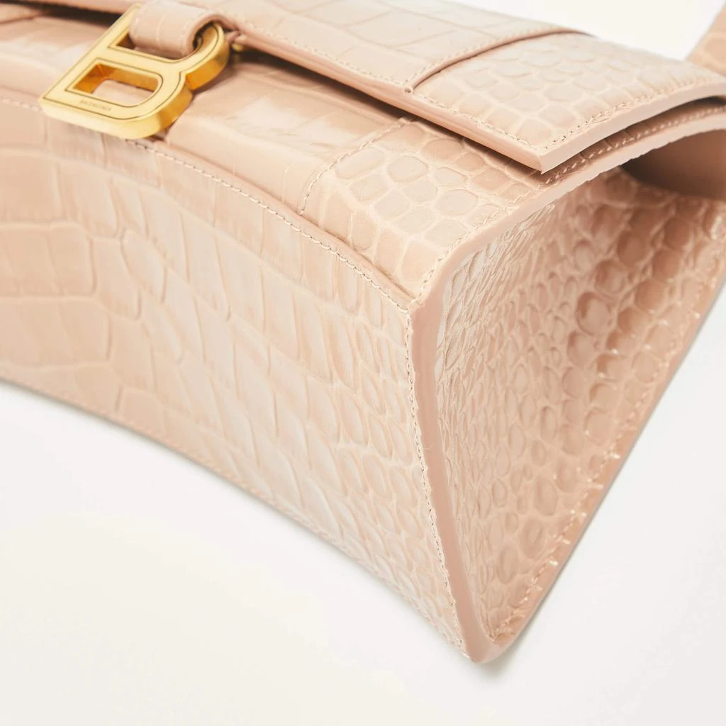 Balenciaga Balenciaga Beige Croc Embossed Leather Small Hourglass Top Handle Bag 12