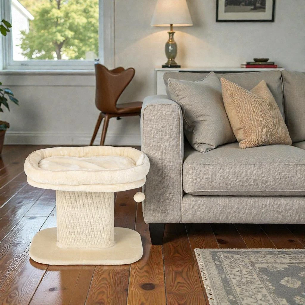 Hivvago Contemporary Cat Tower with Plush Perch and Sisal Scratching Surface 4