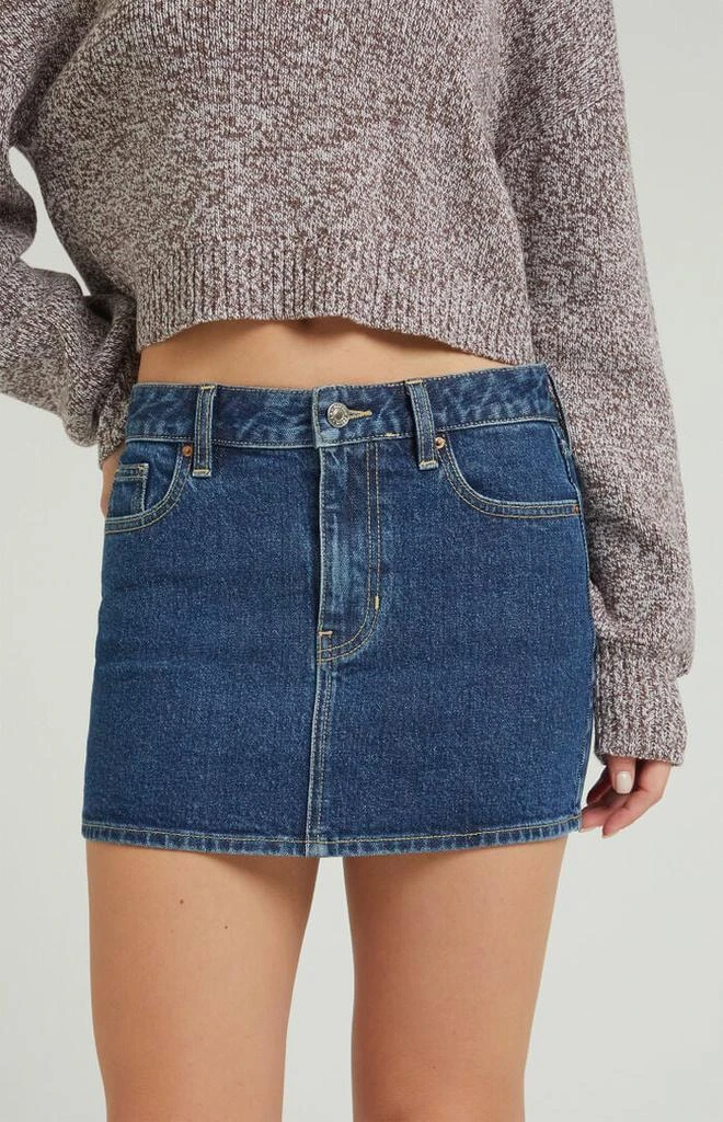 PacSun Stretch Dark Indigo Mid Rise Denim Mini Skirt 1