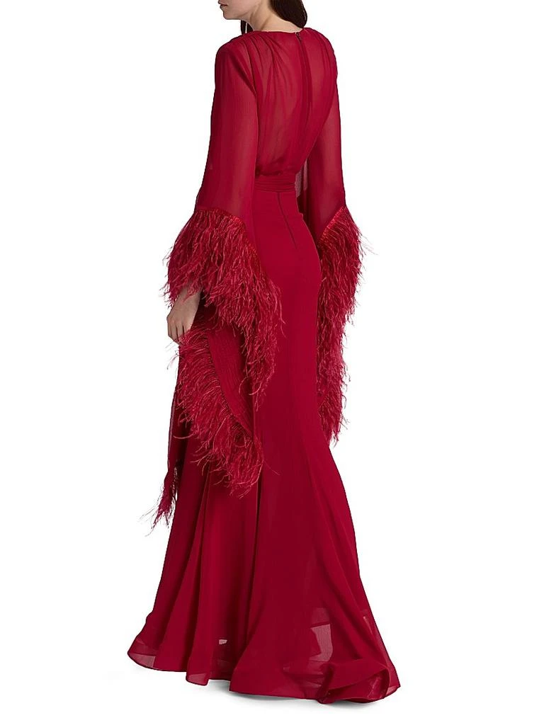 BRONX AND BANCO Geisha V-Neck Feather Gown 5