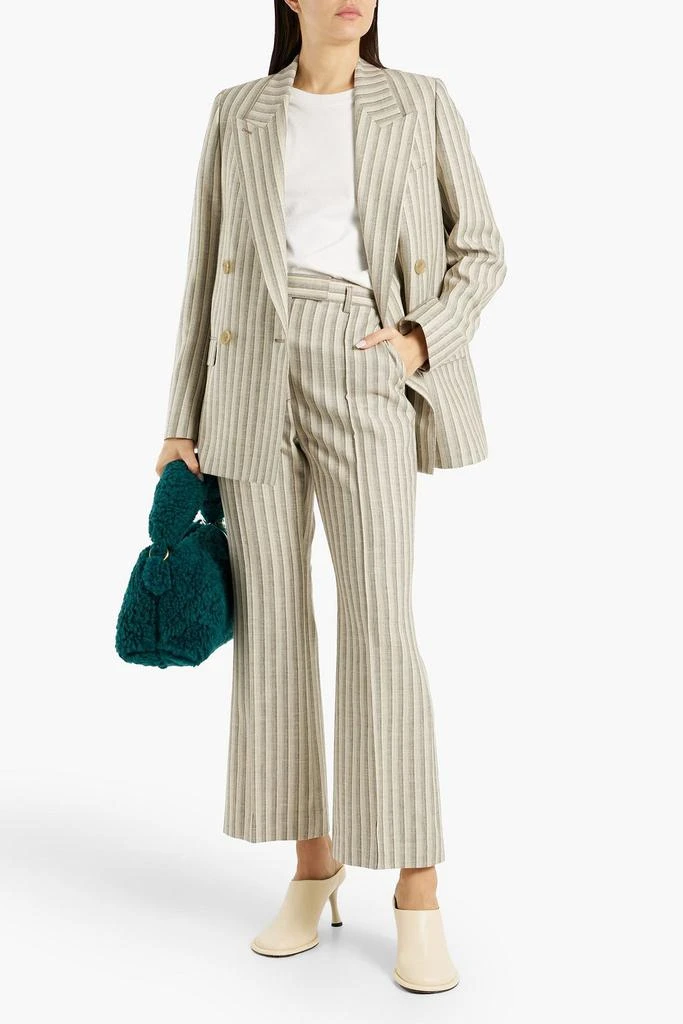 Acne Studios Striped wool and cotton-blend tweed flared pants 2