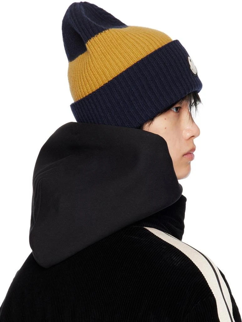 Moncler Moncler x Palm Angels Navy & Yellow Beanie 3