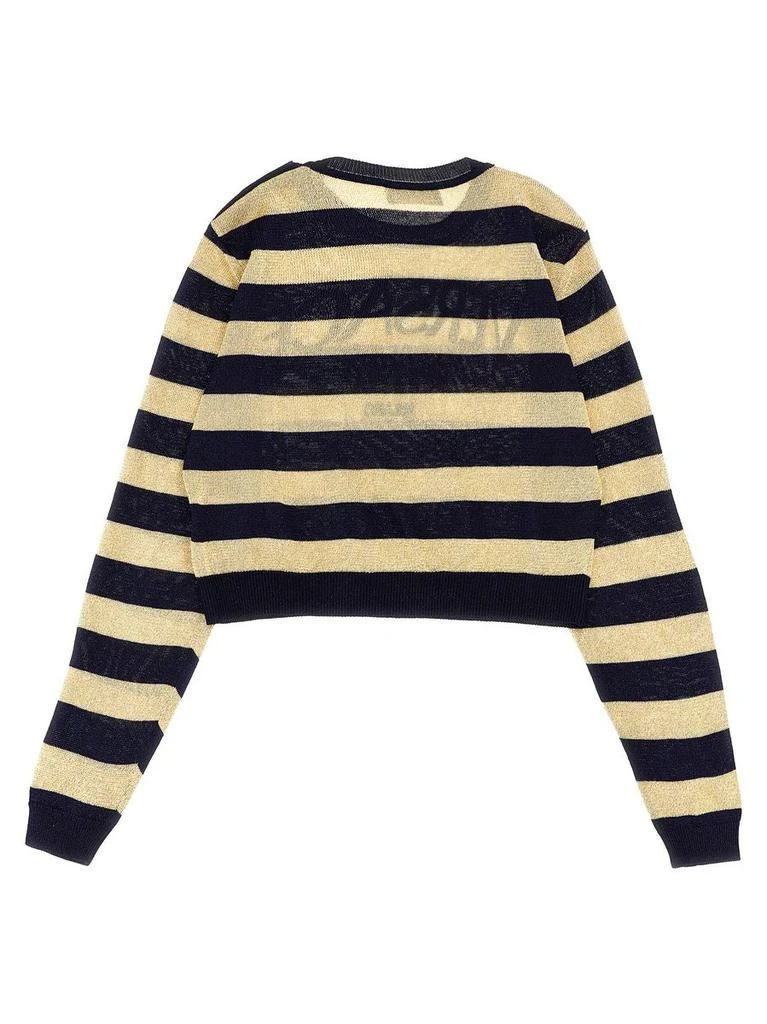 Versace Versace Kids Lurex Striped Sweater With Logo Embroidery 2