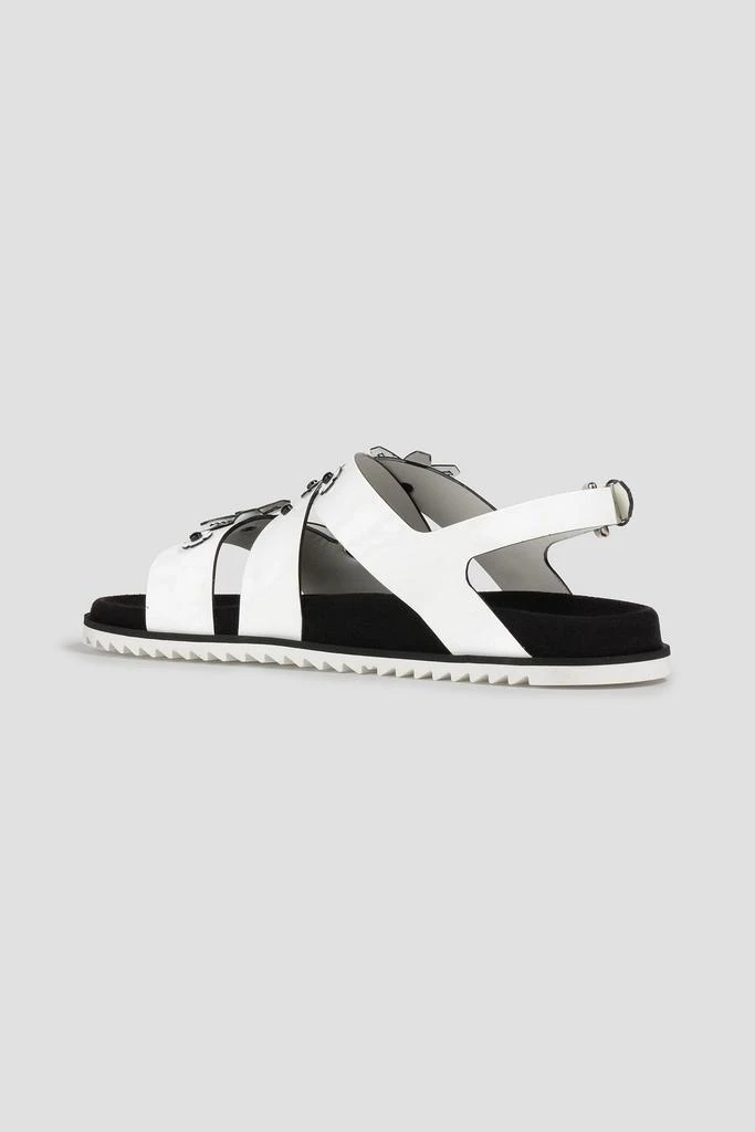 Tod's Studded laser-cut patent-leather slingback sandals 4
