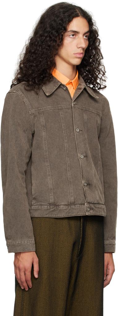 Omar Afridi Brown Axes Denim Jacket